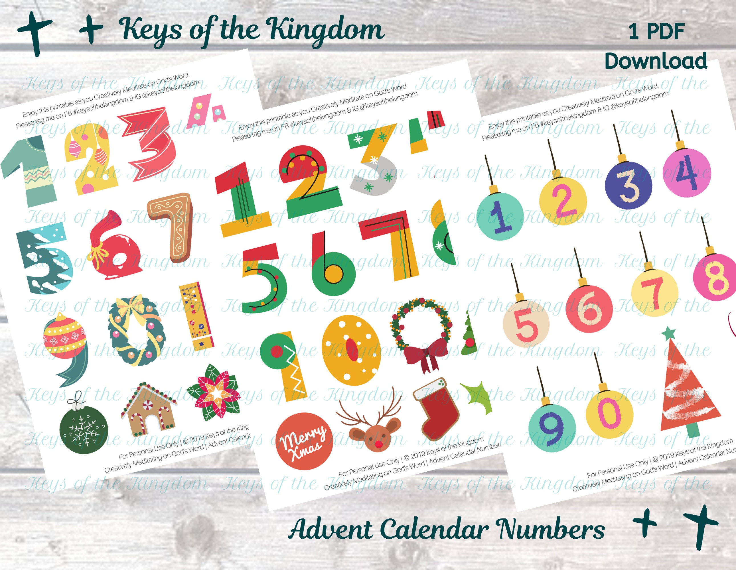 Homemade Calendar Numbers .pdf Advent Calendar Numbers Printable – Christmas Bible Journaling (PDF ...
