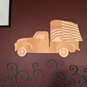 Laser Cut File Of A Vintage Truck With Interchangeable Bed Inserts