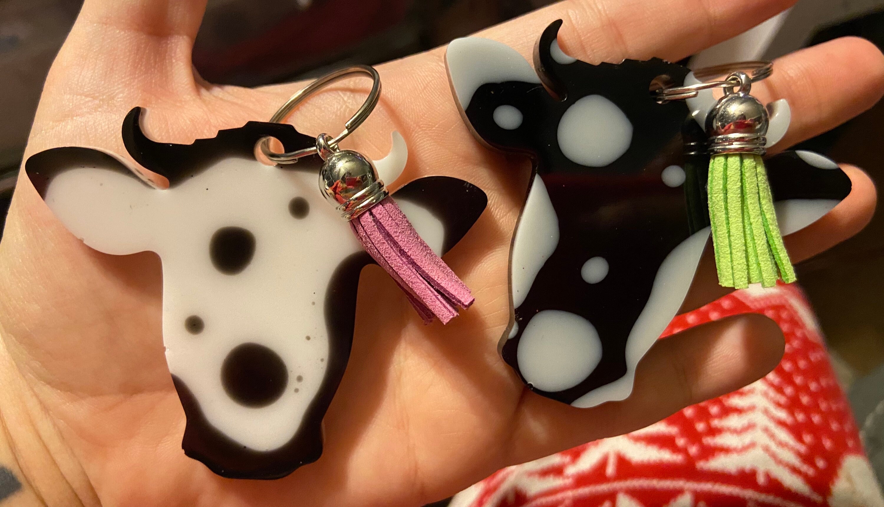 Cow head keychain Etsy