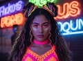 Neon Lace Choker with UV Glow, Blacklight Style, Festival Rave, Handmade Tatting / Frivolite product logo