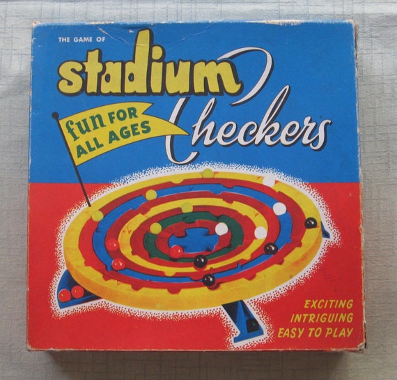 Stadium Checkers Vintage Marble Game 1952 From W H Schaper Etsy