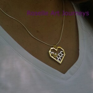 Bee Hive Necklace 18 Gold  Design Cottagecore Sacred Geometry Silver Plated Chain