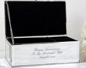 Personalised Engraved Any Message Mirrored Jewellery Box