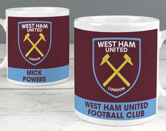 West Ham FC Official Ceramic Football//Soccer Crest Tea Mug