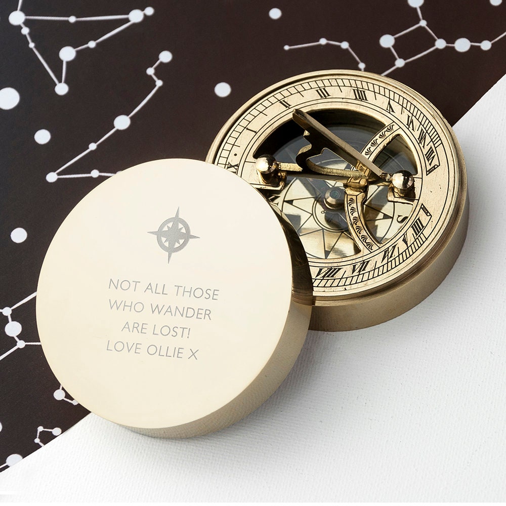 Personalised Engraved Iconic Adventurer's Sundial Compass - Perfe…