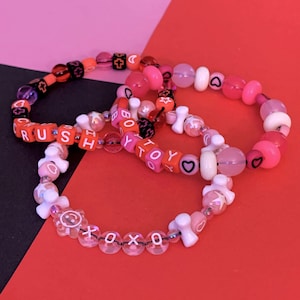 Lovecore Kandi Bracelets | OOAK Valentine&#39;s Bracelets | Pastel Goth