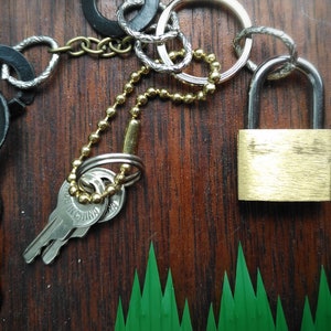 Industrial Statement Piece Keychain With Lock & Keys Keychain and ...