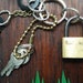 Industrial Statement Piece Keychain With Lock & Keys Keychain and ...