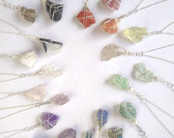 raw crystal necklace. handmade in canada.