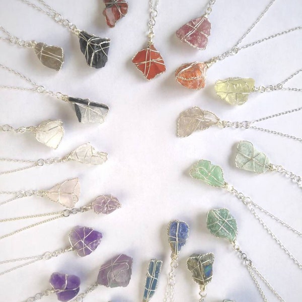 raw crystal necklace. handmade in canada.