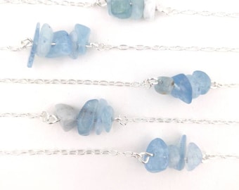 aquamarine crystal necklace. handmade in canada.