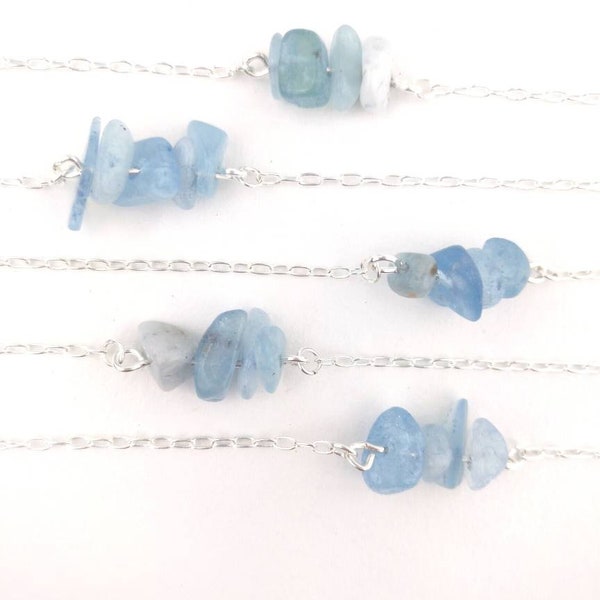 aquamarine crystal necklace. handmade in canada.