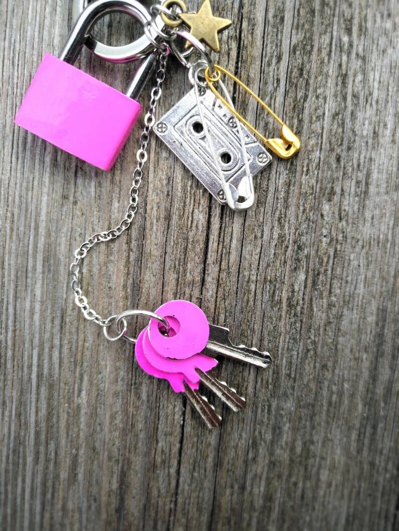 Pastel Aesthetic Lavender Lock and Key Keychain. - Etsy