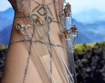 chatelaine tools. glass needle case
