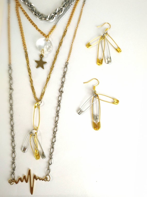 ネックレス・ペンダント Safety Pin Layered Chain Necklace #5743 NUMBERING - Safety Pin Chain Layered Necklace - セーフティ