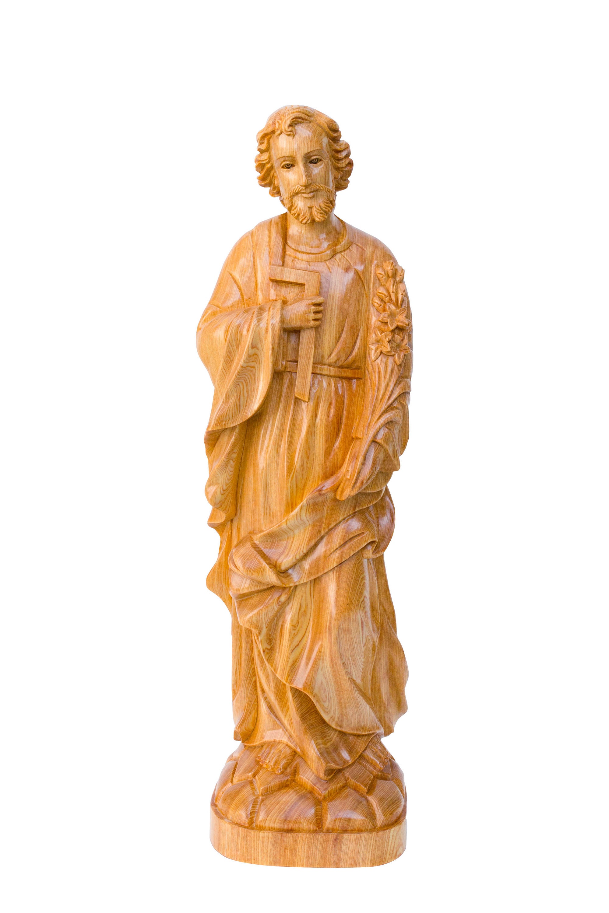 Saint Joseph Statue Catholic Wooden Handmade Carved Wood 16 to Etsy