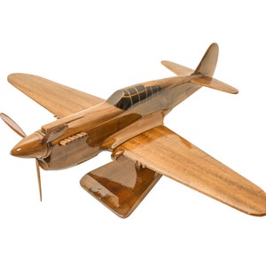 Curtiss P-40 Warhawk Aircraft Wooden Model - Made of Melaleuca Wood