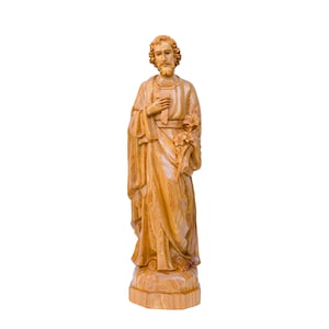 St. Joseph Statue, Catholic Wooden Handmade Carved Wood 16 to 39 Inches, Housewarming Gift