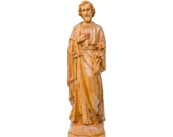 Estatua de San José de madera tallada a mano - Regalo católico