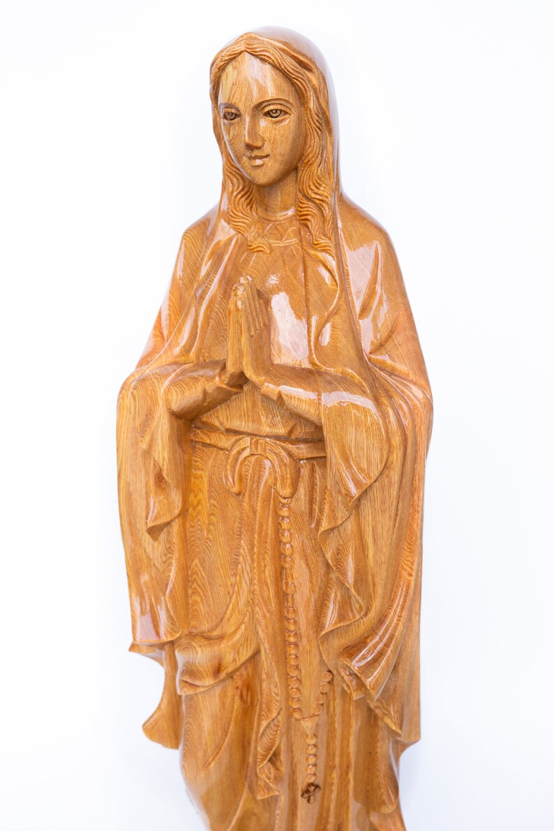 Wooden Statue Of Mary Our Mother Wood Carving Handmade 16 to Etsy