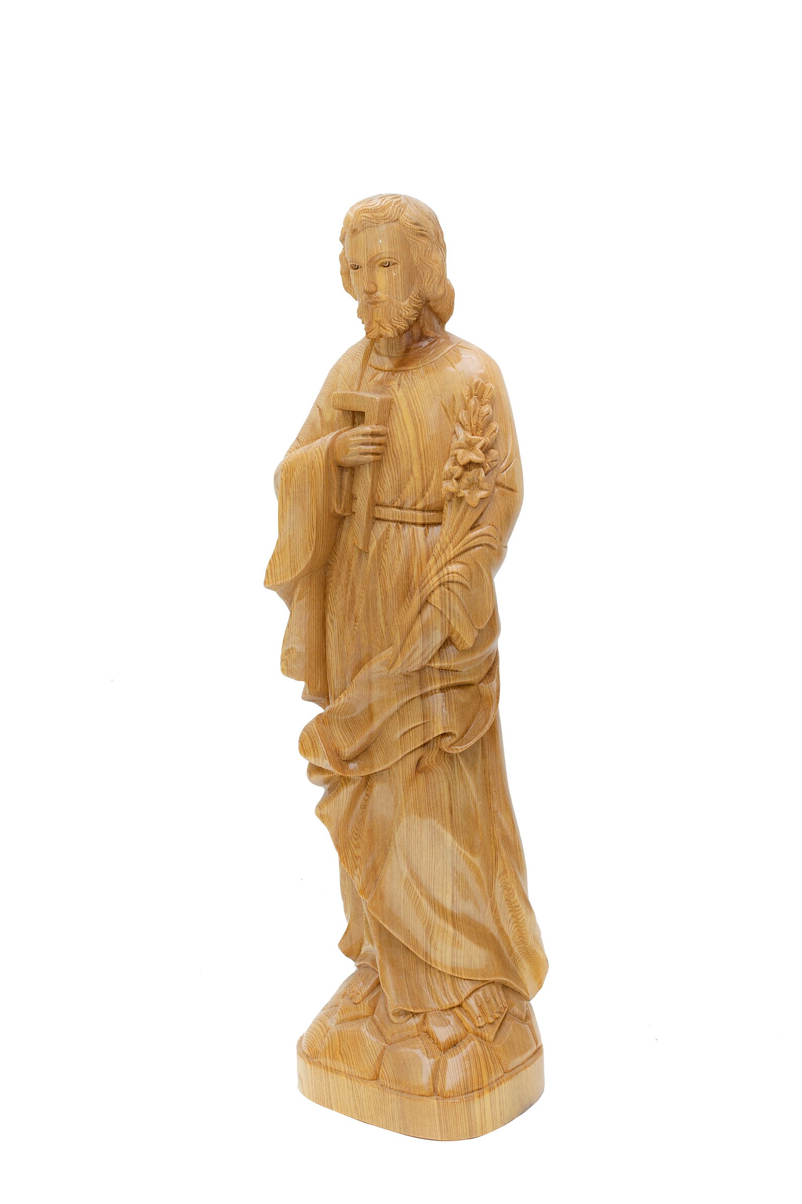 Saint Joseph Statue Catholic Wooden Handmade Carved Wood 16 to Etsy