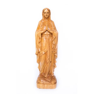 Handgefertigte Holzschnitzerei: Statue Unserer Lieben Frau von Lourdes (16-39 Zoll)