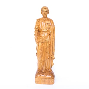 Saint Joseph Statue Praying Catholic Wooden Handmade Carved Wood 16 to 39 Inches