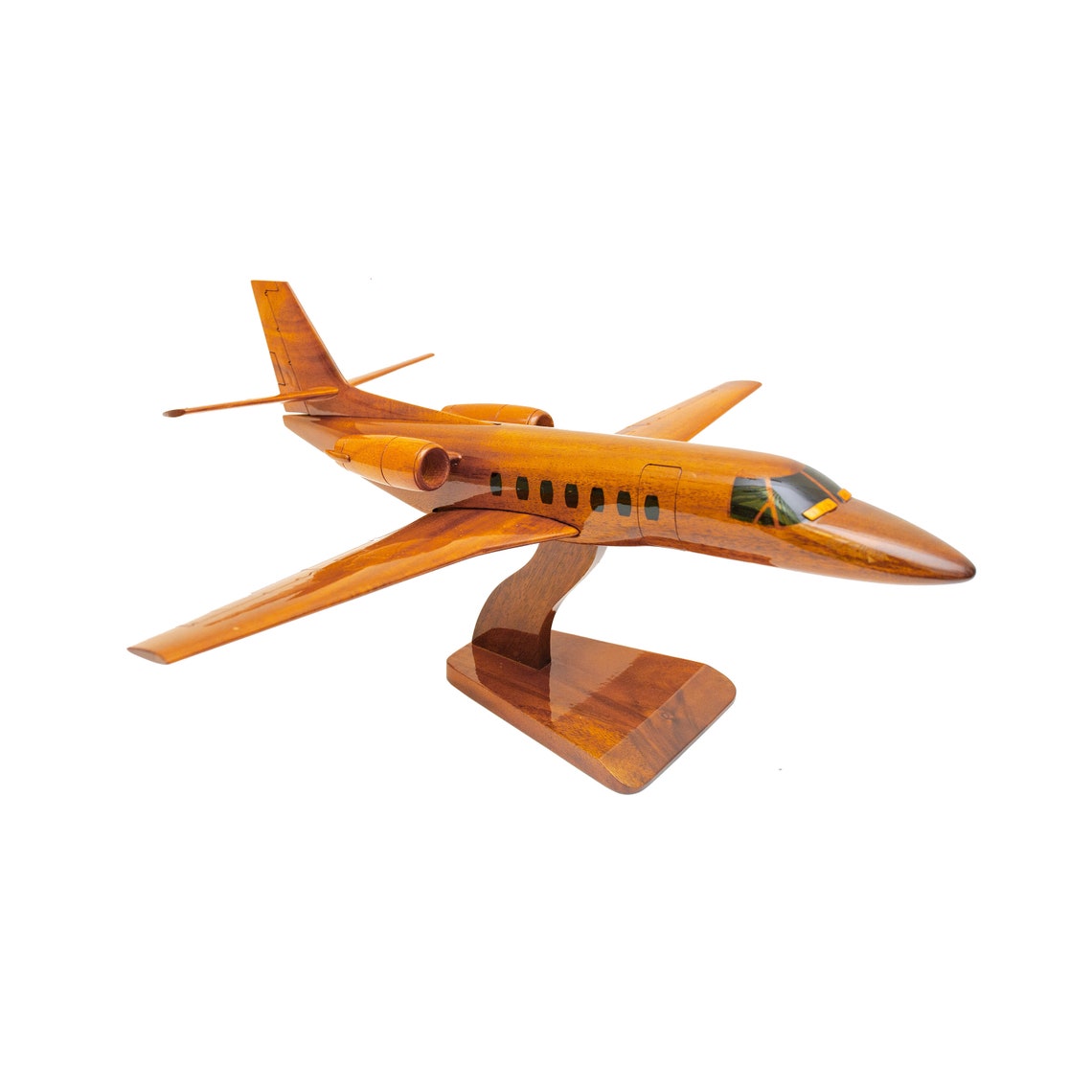 Cessna Citation V 560 Flugzeug Holz Modell aus Melaleuca