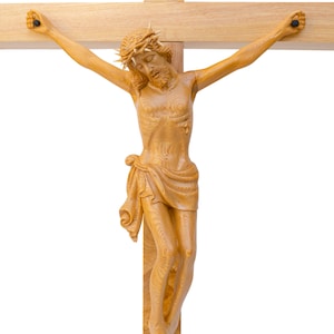 27 &quot;bis 67&quot; hölzernes Kruzifix, das Kreuz, holzschnitzende katholische Kreuzigung, Hausaltar, katholisches Geschenk, religiöses Geschenk
