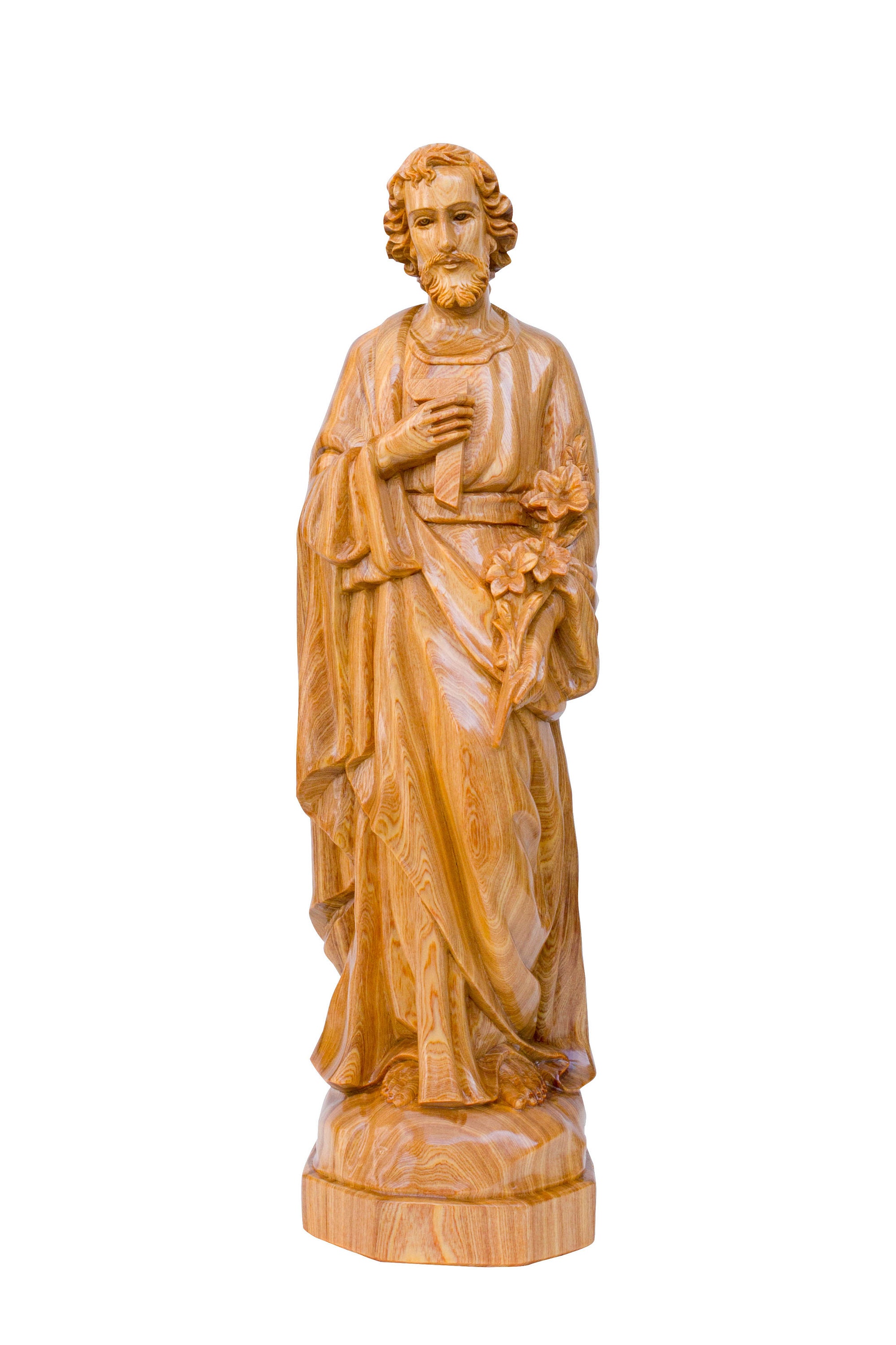 St. Joseph Statue Catholic Wooden Handmade Carved Wood 16 to Etsy