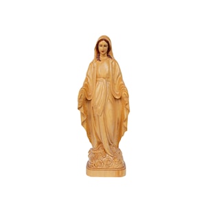 16&quot; to 39&quot; Our Lady of Grace Statue Catholic Wooden Handmade Carved Wood