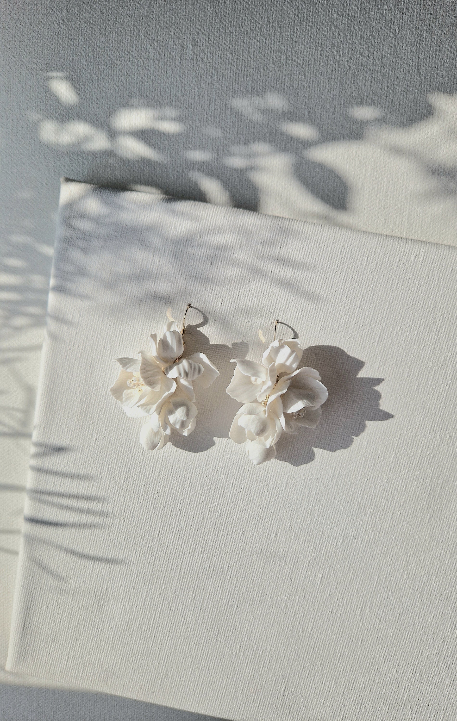White Flower Bridal Earrings