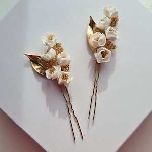 GEORGIA| Bridal floral hairpins,  bridal hair accessories, floral wedding hair accessories, bridal jewellery, floral hairpiece, headpiece