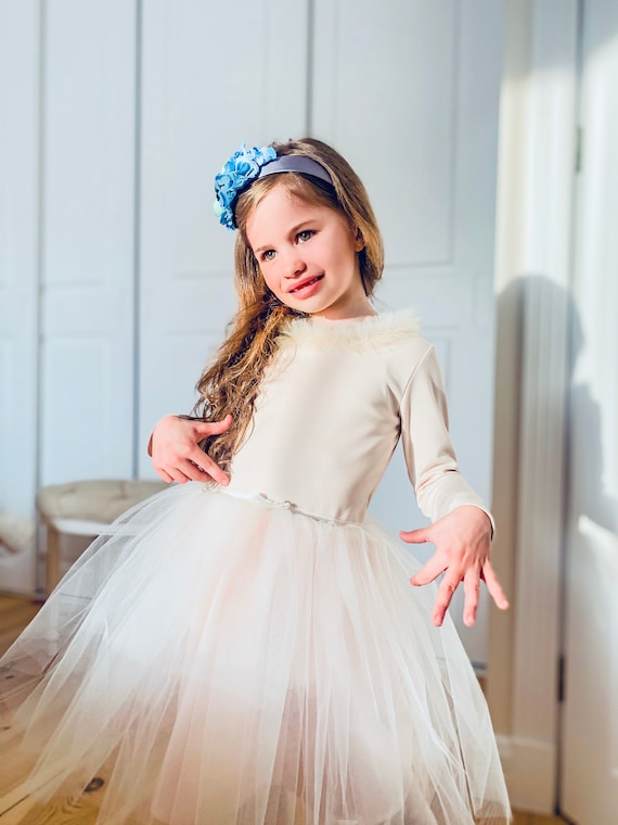 Tulle Dress, Girls Dress, Baptism Dress, Birthday Dress