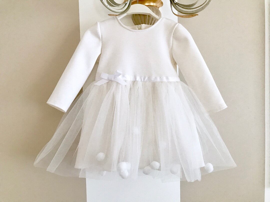 GIRLS BEIGE CHRISTENING DRESS