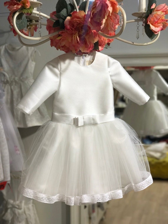 long sleeve christening dress