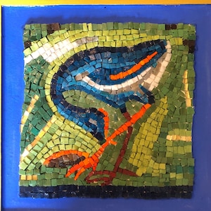 Mosaik eines blauen Vogels