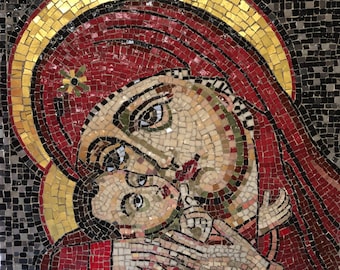 Mosaic Figurative (Byzantine - Orthodox) The Virgin and Baby Jesus