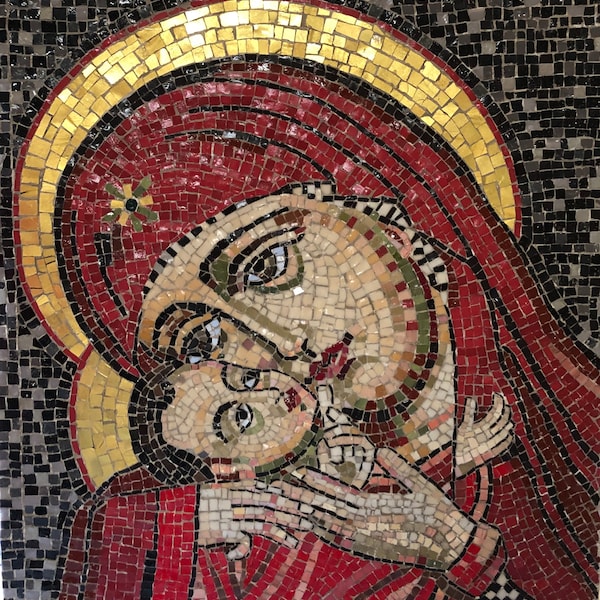 Mosaic Figurative (Byzantine - Orthodox) The Virgin and Baby Jesus