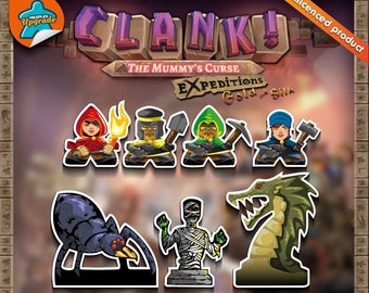 CLANK! Mummys Curse + Expeditions Gold and Silk Upgrade Kit (Unofficial product)