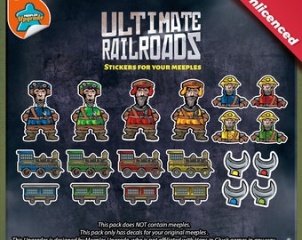 Naklejki i zestawy kalkomanii ULTIMATE RAILROAD Meeples Upgrade Kit • Materiały najwyższej jakości!