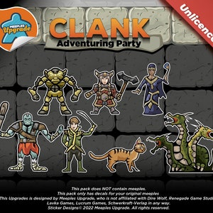 CLANK! Adventuring Party Meeples Upgrade Kit Stickers • Decals Kit • Premium materials!