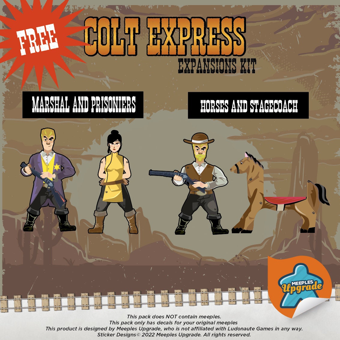 Character Meeples for Colt Express 