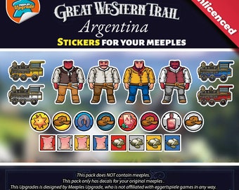Great Wester Trail ARGENTINA Meeples Upgrade Kit Stickers!