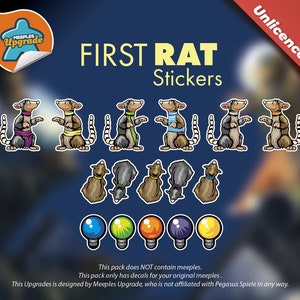 FIRST RAT Upgrade Kit, Decals for your meeples! (Stickers) • Premium materials!