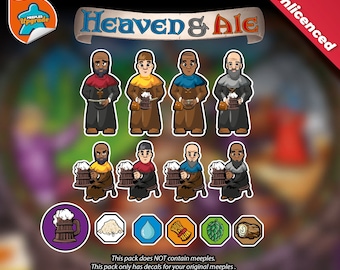 HEAVEN & ALE Meeples Upgrade Kit Stickers • Decals Kit • Premium materials!