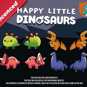 Happy Little DINOSAURS Upgradekit Stickers • Stickerskit • Premium materialen • Meeples-stickers