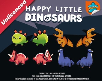 Happy Little DINOSAURS Upgrade Kit Stickers • Decals Kit • Premium materials • Meeples stickers