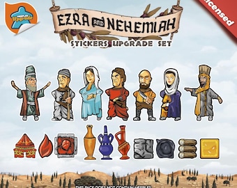 EZRA and NEHEMIAH Meeples Upgrade Kit Stickers • Decals Kit • Premium materials!
