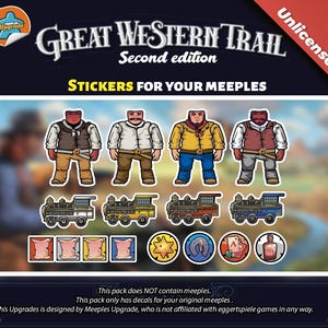 Great Western Trail - Second Edition Meeples Upgrade Kit Stickers!